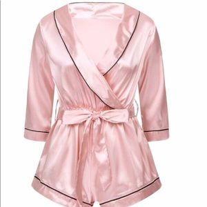 Blush Luxe Satin Sleep Romper